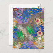 オディロン・レドンの抽象芸術の花背。 ポストカード (正面/裏面)