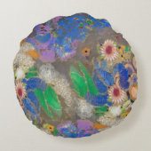 オディロン・レドンの抽象芸術の花背。 ラウンドクッション (裏面)