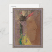 オディロン・レドン花付き女性CC0085 ポストカード (正面/裏面)