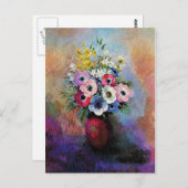 オディロン・レドン・アネモネス – ファインアート象徴主義 ポストカード (正面/裏面)