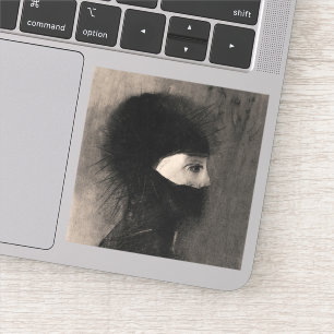 オディロン・レドン・アーマー。ダークウーマン顔象徴芸術 シール