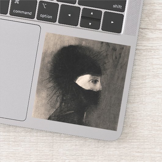 オディロン・レドン・アーマー。ダークウーマン顔象徴芸術 シール (詳細)