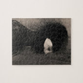 オディロン・レドン。アーマー。ダークウーマン顔。象徴主義 ジグソーパズル (横)