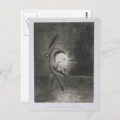 オディロン・レドン – 沼の花、頭の人間 ポストカード (正面/裏面)