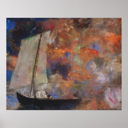 オディロン・レドン、花絵画雲、 ポスター (正面)