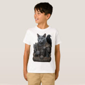 オディンのロシアンブルーの猫 Tシャツ (正面フル)