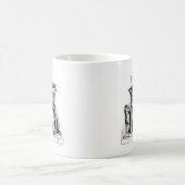 オディンの石の玉座に佇むワタリガラス 北欧神話 石像 コーヒーマグカップ (中央)