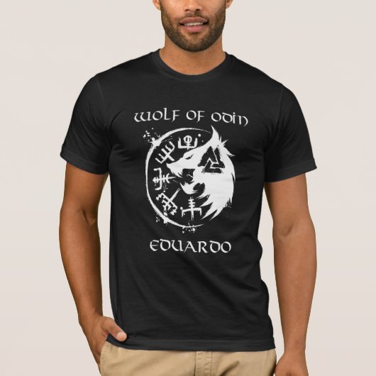オディンエドゥアルドのパーソナライズされた狼 Tシャツ (正面)