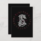 オディンケルト系ノールンのフェニリールウルフ動揺して サンキューカード (正面/裏面)