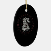 オディンケルト系ノールンのフェニリールウルフ動揺して セラミックオーナメント (右)