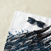 オディンラヴェンスと剣バイキング神話USA国旗 ビーチタオル (インサイチュ)