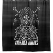 オディンラヴェンスバイキング神話ヴァルハラが待つ シャワーカーテン (正面)
