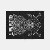 オディンラヴェンスバイキング神話ヴァルハラが待つ フリースブランケット (正面(横))