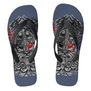 オディンラヴェンス剣バイキング神話オーストラリア国旗 ビーチサンダル