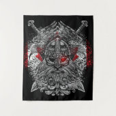 オディンラヴェンス剣バイキング神話カナダ国旗 タペストリー (正面)