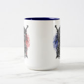 オディンラヴェンス剣バイキング神話フランス国旗 ツートーンマグカップ (中央)