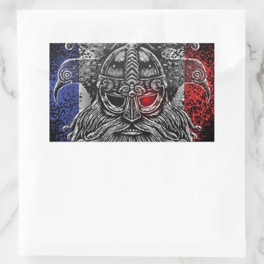 オディンラヴェンス剣バイキング神話フランス国旗 長方形シール (バッグ)