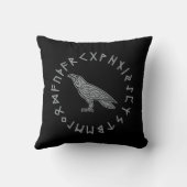 オディンレイヴンバイキング神話ルーン クッション (裏面)