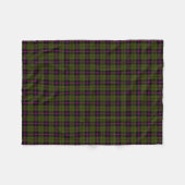 オディーアーミーグリーンプレイドブラックピンクストライプ色 フリースブランケット (正面(横))