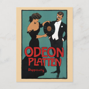 オデオン・プラッテン・ドイツ・ヴィンテージ・ポスター1900 ポストカード