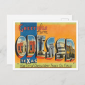 オデッサからの挨拶，テキサス州ヴィンテージ旅行 ポストカード (正面/裏面)
