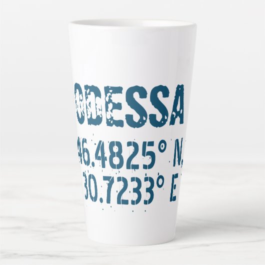 オデッサ・ウクライナ緯度動揺して度 カフェラテマグ (正面)