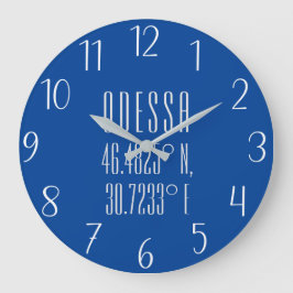 オデッサ・ウクライナ緯度&経度 ラージ壁時計