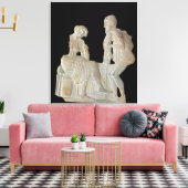 オデュッセウスとペネローペを描いたレリーフ、 浮き彫り キャンバスプリント (インサイチュ (リビング))