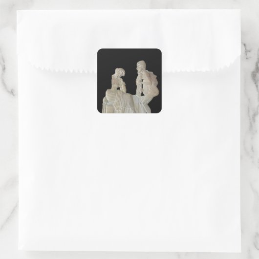 オデュッセウスとペネローペを描いたレリーフ、 浮き彫り スクエアシール (バッグ)