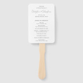 オデルフィアモダンスクリプトエレガントな結婚式プログラム ハンドファン (正面)