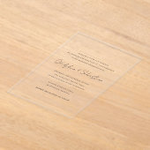 オデルフィモダンア文字ミニマルエレガントな結婚式 アクリル招待状 (レイダウン)