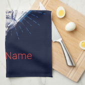 オデンセスシティデンマークレトロバイキングヴィンテージ土産 キッチンタオル (四つ折り)