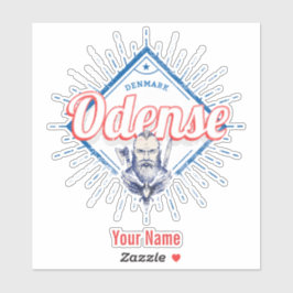 オデンセスシティデンマークレトロバイキングヴィンテージ土産 シール