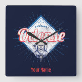 オデンセスシティデンマークレトロバイキングヴィンテージ土産 スクエア壁時計 (正面)