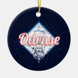 オデンセスシティデンマークレトロバイキングヴィンテージ土産 セラミックオーナメント