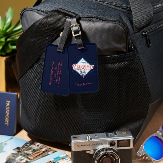 オデンセスシティデンマークレトロバイキングヴィンテージ土産 ラゲッジタグ (正面&裏面)