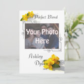 オトギリソウによって混ぜられる家族写真の結婚式 招待状 (スタンド正面)