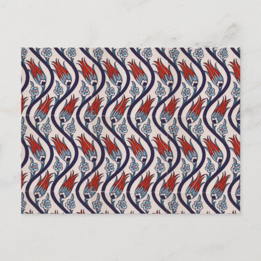 オトマンズチューリップ模様/タイルアート ポストカード (正面)