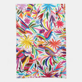 オトミカラフルプリント、フローラ/動物パターン キッチンタオル (縦)