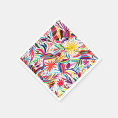 オトミカラフルプリント、フローラ/動物パターン スタンダードカクテルナプキン (角)