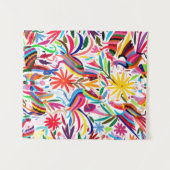 オトミカラフルプリント、フローラ/動物パターン タペストリー (正面(横))