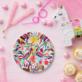 オトミカラフルプリント、フローラ/動物パターン ペーパープレート (パーティー)