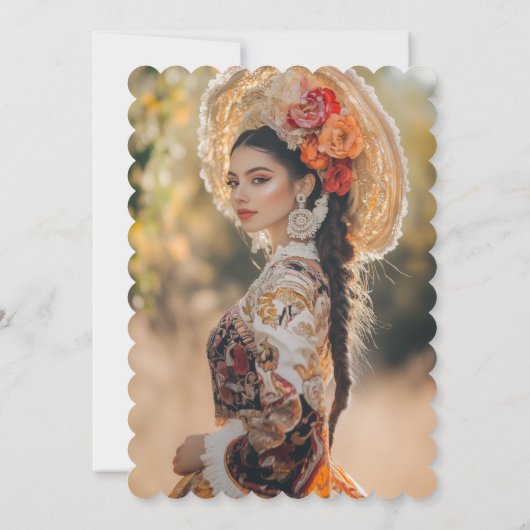 オトミ・メキシコ刺はっきりしたしゅうカラフルキンセニェラ 招待状 (裏面)