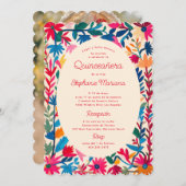 オトミ・メキシコ刺はっきりしたしゅうカラフルキンセニェラ 招待状 (正面/裏面)