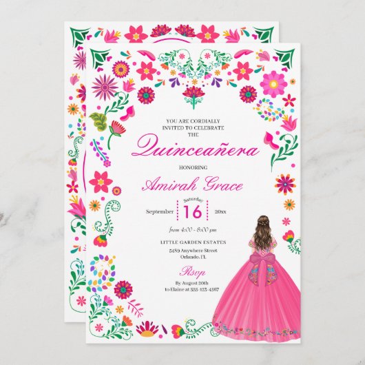 オトミ メキシコ刺繍 キンセアニエラ インビテーション (正面/裏面)