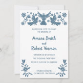 オトミ、メキシコ、ブルー、花、鳥のお知らせ 案内状 (正面)