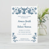 オトミ、メキシコ、ブルー、花、鳥のお知らせ 案内状 (スタンド正面)