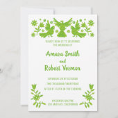 オトミ、メキシコ、緑、花と鳥 案内状 (正面)