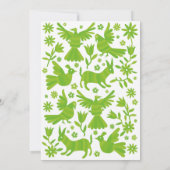 オトミ、メキシコ、緑、花と鳥 案内状 (裏面)