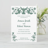 オトミ、メキシコ、緑、花、鳥のお知らせ 案内状 (スタンド正面)